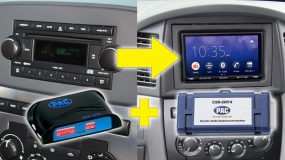 The before and after of a car radio upgrade